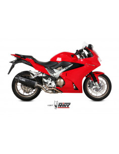 Silencieux MIVV Speed Edge inox noir / casquette carbone Honda VFR 800F 2