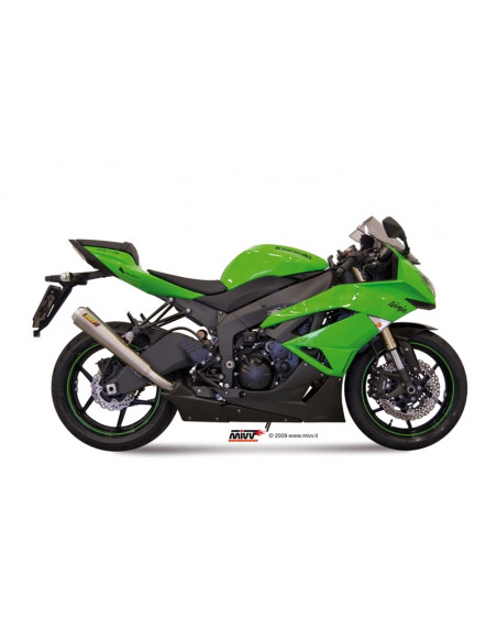 Silencieux MIVV X-Cone Plus inox satiné/casquette alu Kawasaki ZX6R/ZX6RR Silencieux MIVV X-Cone Plus inox satiné/casquette alu Kawasaki ZX6R/ZX6RR