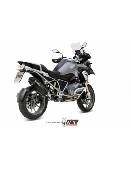 Silencieux MIVV Speed Edge inox brossé noir/casquette carbone BMW R1200GS Silencieux MIVV Speed Edge inox brossé noir/casquette carbone BMW R1200GS