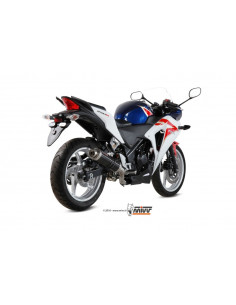 Silencieux MIVV GP inox brossé noir/casquette inox Honda CBR250R