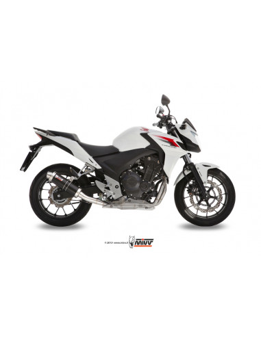 Silencieux MIVV GP inox brossé noir Honda CB500F/CB500X/CBR500R Silencieux MIVV GP inox brossé noir Honda CB500F/CB500X/CBR500R