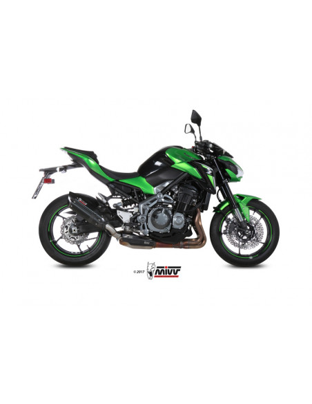 Silencieux MIVV Suono inox noir/casquette carbone Kawasaki Z900