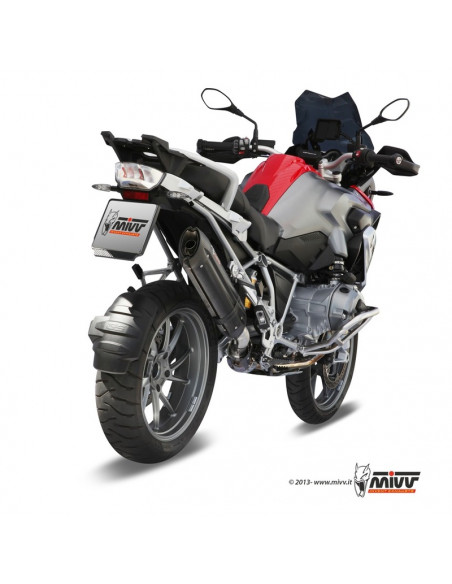 Silencieux MIVV Suono inox brossé noir/casquette carbone BMW R1200GS Silencieux MIVV Suono inox brossé noir/casquette carbone BMW R1200GS