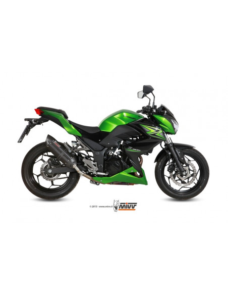 Silencieux MIVV Suono inox brossé noir Kawasaki Z300 Silencieux MIVV Suono inox brossé noir Kawasaki Z300