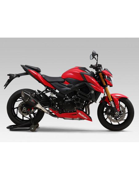 Silencieux YOSHIMURA R11SQ inox Titanium Blue/casquette carbone Suzuki GSX-S750