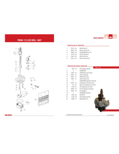Carburateur DELL ORTO PHVA ED Ø17,5mm