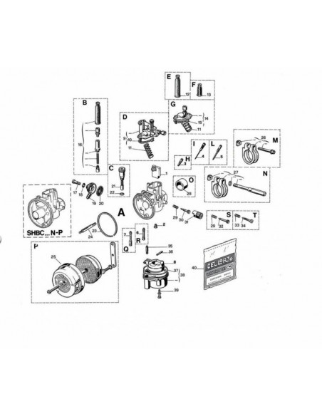 Carburateur DELL ORTO SHBC Ø19mm - avec starter à câble