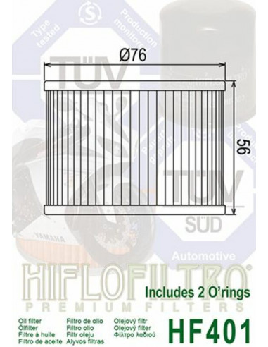 Filtre à huile HIFLOFILTRO - HF401 Filtre à huile HIFLOFILTRO - HF401