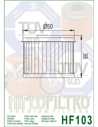 Filtre à air HIFLOFILTRO Racing - HF103