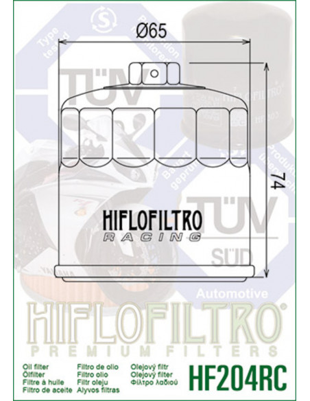 Filtre à huile HIFLOFILTRO Racing - HF204RC