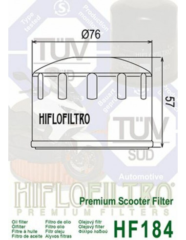 Filtre à huile HIFLOFILTRO - HF184
