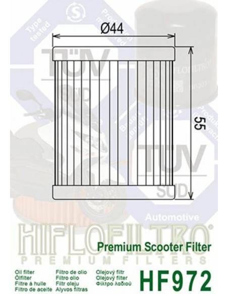 Filtre à huile HIFLOFILTRO - HF972