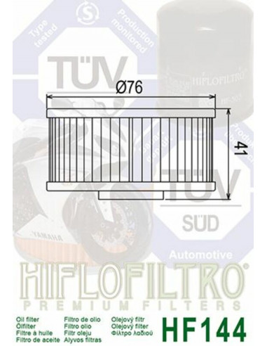 Filtre à huile HIFLOFILTRO - HF144 Yamaha