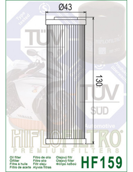 Filtre à huile HIFLOFILTRO - HF159 Ducati Filtre à huile HIFLOFILTRO - HF159 Ducati