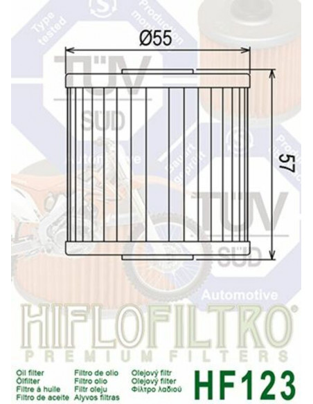 Filtre à huile HIFLOFILTRO - HF123 Filtre à huile HIFLOFILTRO - HF123
