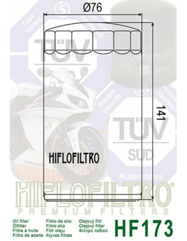 Filtre à huile HIFLOFILTRO Chrome - HF173C Filtre à huile HIFLOFILTRO Chrome - HF173C