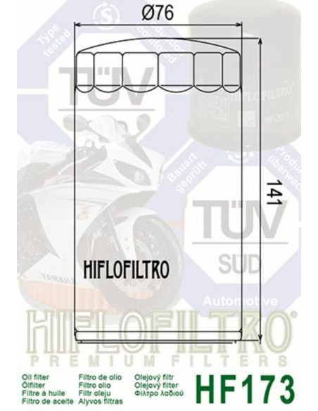 Filtre à huile HIFLOFILTRO Chrome - HF173C Filtre à huile HIFLOFILTRO Chrome - HF173C