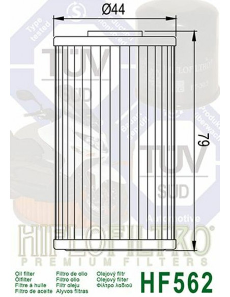 Filtre à huile HIFLOFILTRO - HF562 Kymco
