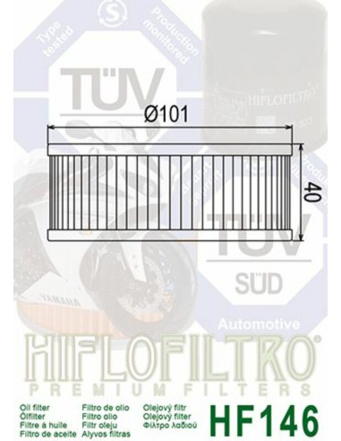 Filtre à huile HIFLOFILTRO - HF146 Yamaha