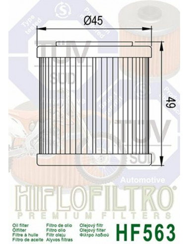 Filtre à huile HIFLOFILTRO - HF563