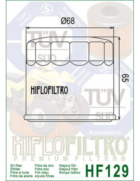 Filtre à huile HIFLOFILTRO - HF129