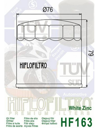 Filtre à huile HIFLOFILTRO - HF163 BMW