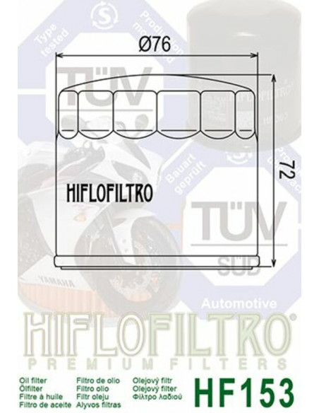 Filtre à huile HIFLOFILTRO - HF153