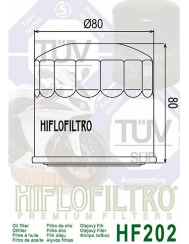 Filtre à huile HIFLOFILTRO - HF202