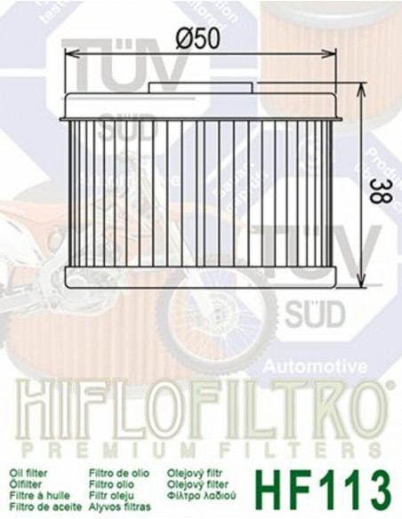 Filtre à huile HIFLOFILTRO - HF114 Honda