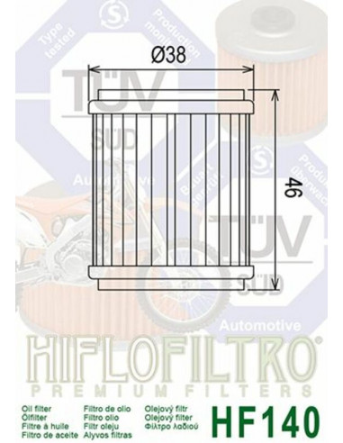 Filtre à huile HIFLOFILTRO - HF140