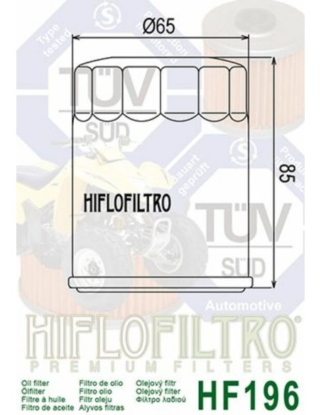 Filtre à huile HIFLOFILTRO - HF196 POLARIS Filtre à huile HIFLOFILTRO - HF196 POLARIS