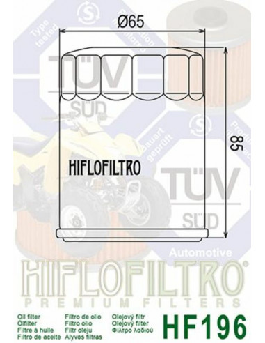 Filtre à huile HIFLOFILTRO - HF196 POLARIS Filtre à huile HIFLOFILTRO - HF196 POLARIS
