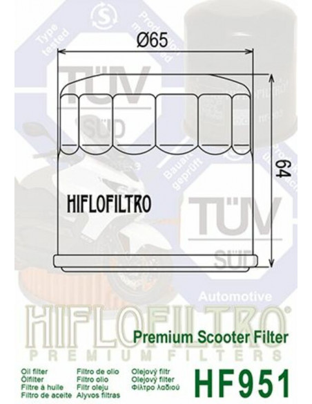 Filtre à huile HIFLOFILTRO - HF951 Filtre à huile HIFLOFILTRO - HF951