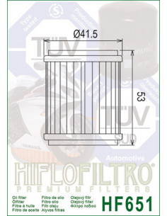 Filtre à huile HIFLOFILTRO - HF651 Husqvarna/KTM 2