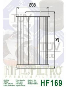 Filtre à huile HIFLOFILTRO - HF169 Daelim 2
