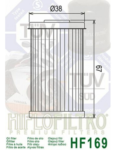 Filtre à huile HIFLOFILTRO - HF169 Daelim Filtre à huile HIFLOFILTRO - HF169 Daelim