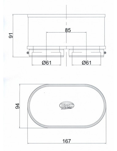 Filtre à air BMC (set de deux filtres) - FM3092 Yamaha FZR1000 Filtre à air BMC (set de deux filtres) - FM3092 Yamaha FZR1000