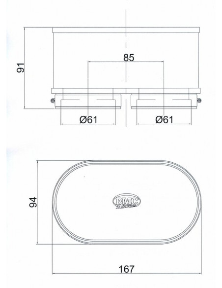 Filtre à air BMC (set de deux filtres) - FM3092 Yamaha FZR1000 Filtre à air BMC (set de deux filtres) - FM3092 Yamaha FZR1000