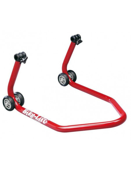 Béquille arrière universelle BIKE LIFT rouge avec supports en "V" Béquille arrière universelle BIKE LIFT rouge avec supports en "V"