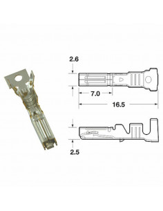 Cosse femelle générique BIHR Ø0,85mm²/1,25mm²