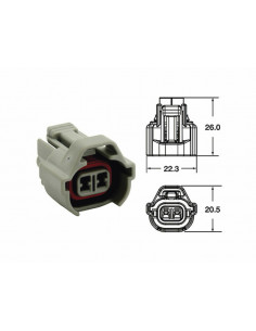 Connectique femelle série 090 SMTO BIHR type origine 2 voies gris - 5 pcs