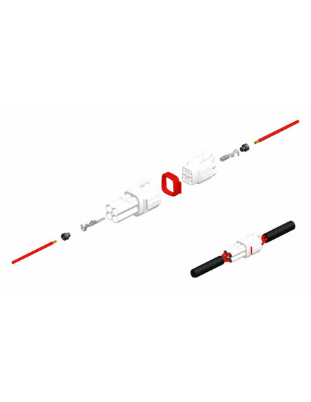 Connectique femelle série 090 SMTO BIHR type origine 2 voies gris - 5 pcs