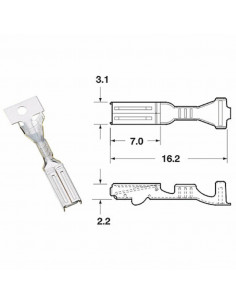 Cosse femelle série 090 FRKW BIHR Ø0,5mm²/0,85mm²