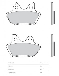 Plaquettes de frein BREMBO carbone céramique - 07HD16CC