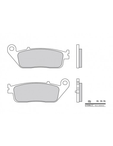 Plaquettes de frein BREMBO Scooter carbone céramique - 07098CC