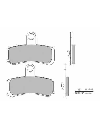 Plaquettes de frein BREMBO route métal fritté - 07HD15SA