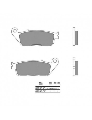 Plaquettes de frein BREMBO Scooter métal fritté - 07096XS