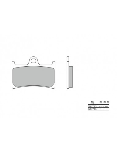 Plaquettes de frein BREMBO Scooter métal fritté - 07077XS