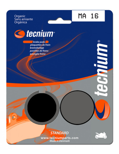 Plaquettes de frein TECNIUM route organique - MA16 Plaquettes de frein TECNIUM route organique - MA16