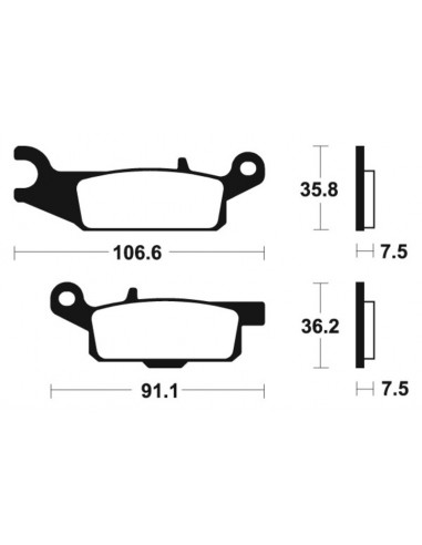 Plaquettes de frein TECNIUM Racing MX/Quad métal fritté - MOR349 Plaquettes de frein TECNIUM Racing MX/Quad métal fritté - MOR349